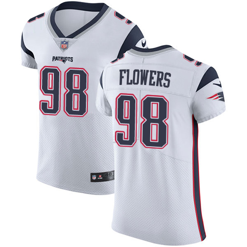 Nike Patriots #98 Trey Flowers White Men's Stitched NFL Vapor Untouchable Elite Jersey - Click Image to Close